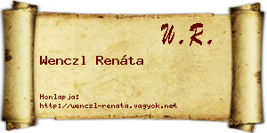 Wenczl Renáta névjegykártya